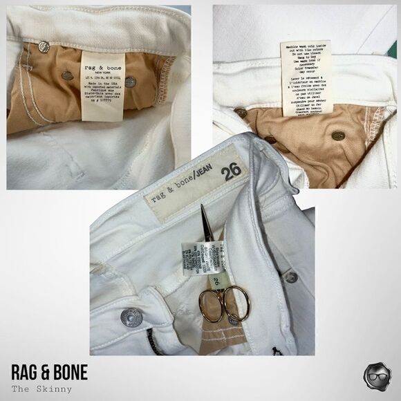 RAG & BONE THE SKINNY - SLIM FIT JEAN IN BRIGHT WHITE NWT STRETCH SUMMER WEEKEND - Picture 10 of 12